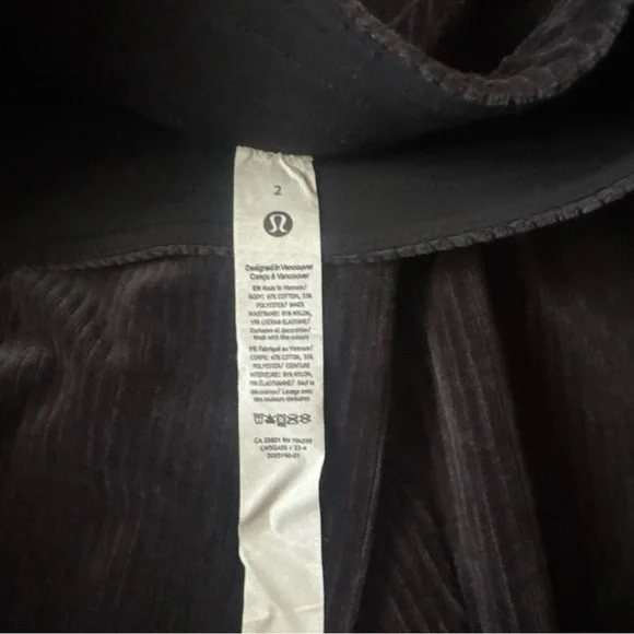 Lululemon scuba straight leg 7/8 ankle velvet corduroy size 2 - Picture 7 of 8